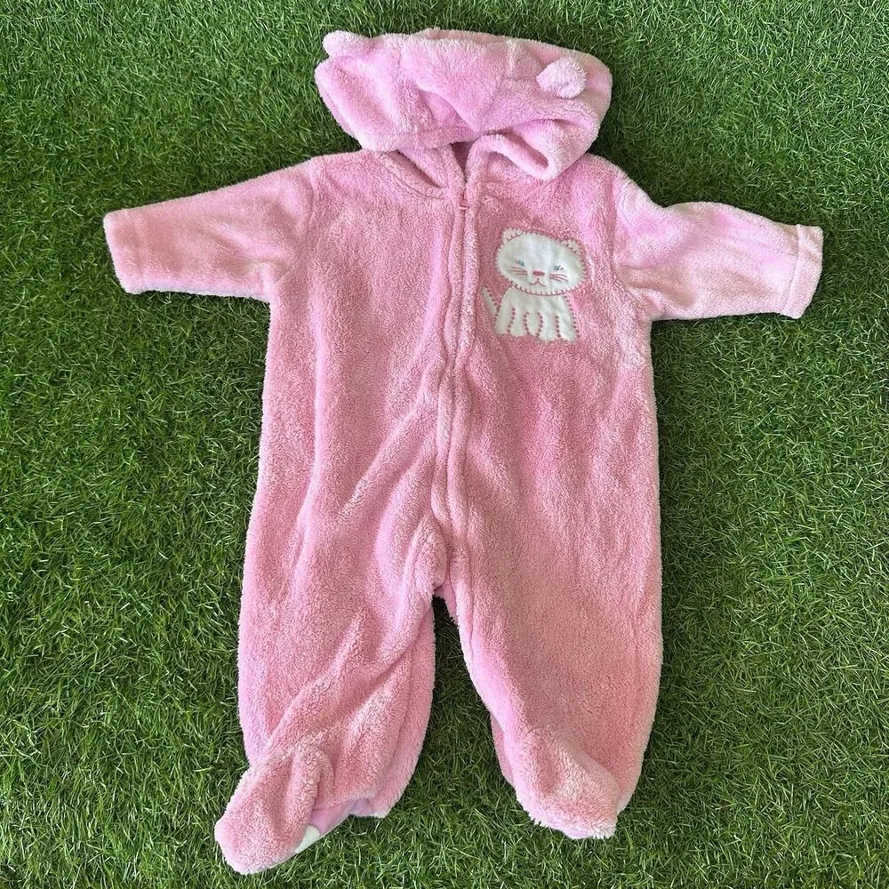 Vintage Childrens Place Outfit Kitty Snowsuit Infant‎ Girls Size 0-3 Months